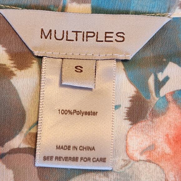 NWT Multiples The Mimi Tunic Blouse Roll-tab Sleeves Tunic Side Slits sz small - Picture 3 of 14